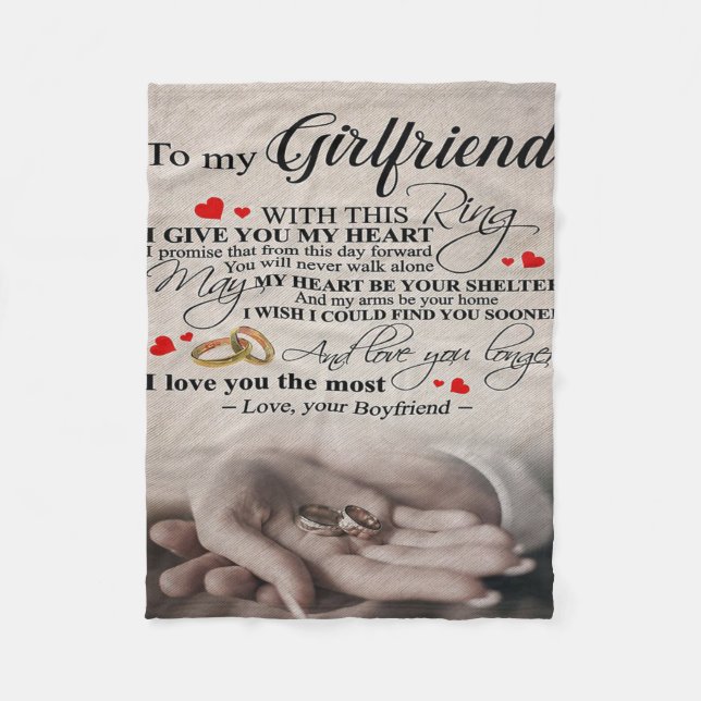 Love Quote For Girlfriend | Best Gift For Wife Fleece Blanket (Front)
