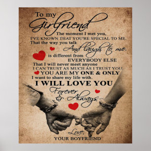 Love Quote For Girlfriend   Best Gift For Wife Poster