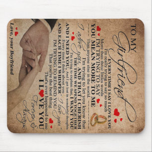 Love Quote For Girlfriend   Cute Decor Gift Mouse Pad