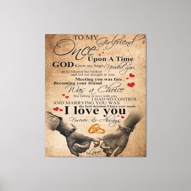 Love Quote For Girlfriend | Cute Family Present Canvas Print (Front)