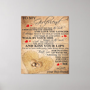 Love Quote For Girlfriend   Cute Family Present Canvas Print