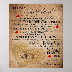 Love Quote For Girlfriend   Cute Family Present Poster