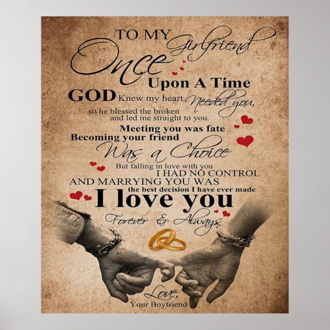 Love Quote For Girlfriend | Cute Family Present Poster (Front)