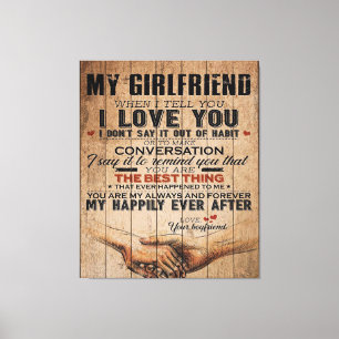 Love Quote For Girlfriend   Funny Quotes Gift Canvas Print