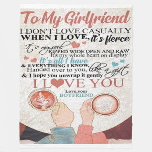 Love Quote For Girlfriend   Funny Quotes Gift Fleece Blanket