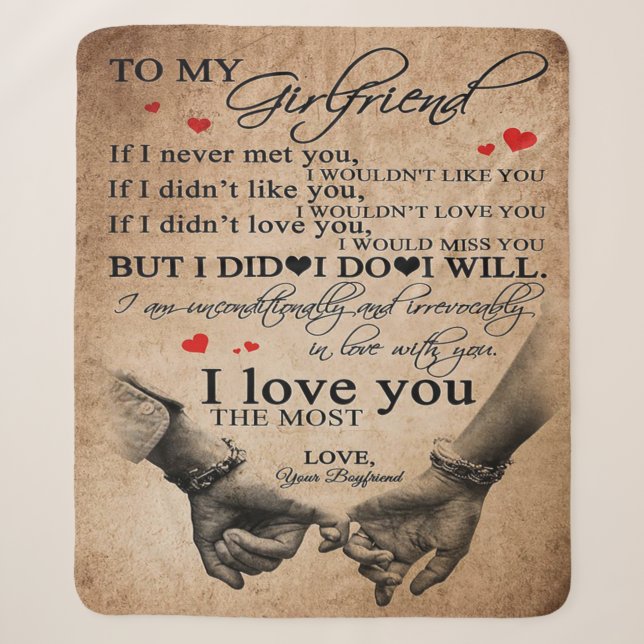 Love Quote For Girlfriend | Funny Quotes Gift Sherpa Blanket (Front)