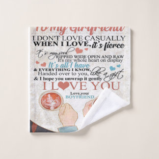 Love Quote For Girlfriend | Funny Quotes Gift Wash Cloth