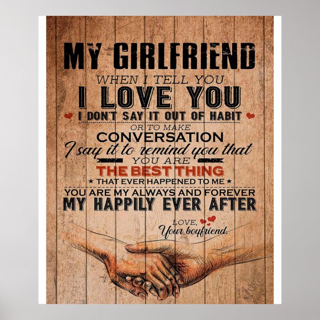 Love Quote For Girlfriend,Girlfriend Birthday Gift Poster (Front)