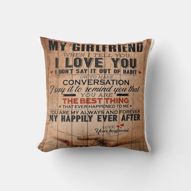 Love Quote For Girlfriend,Girlfriend Birthday Gift Throw Pillow (Front)
