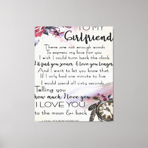Love Quote For Girlfriend Lovely Couple Gift Canvas Print
