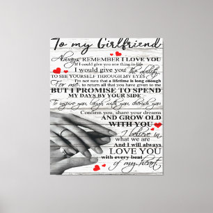 Love Quote For Girlfriend Matching couple gift Canvas Print