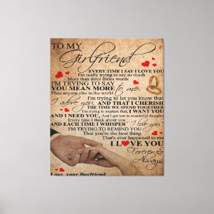 Love Quote For Girlfriend Matching couple gift Canvas Print