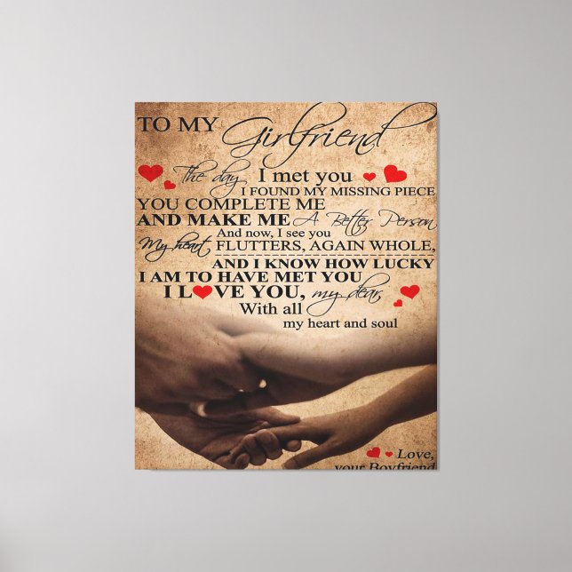 Love Quote For Girlfriend | Trendy Gift Canvas Print (Front)
