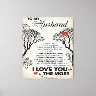 Love Quote For Husband   Cute Gift For Boyfriend Canvas Print