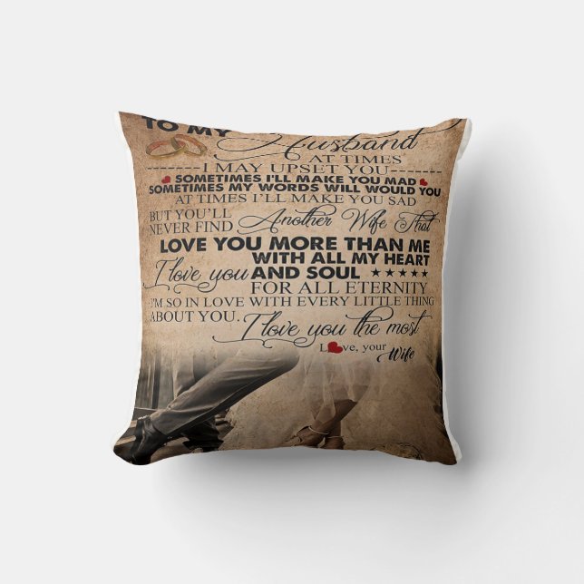 Love Quote For Husband | Cute Gift For Boyfriend Throw Pillow (Front)