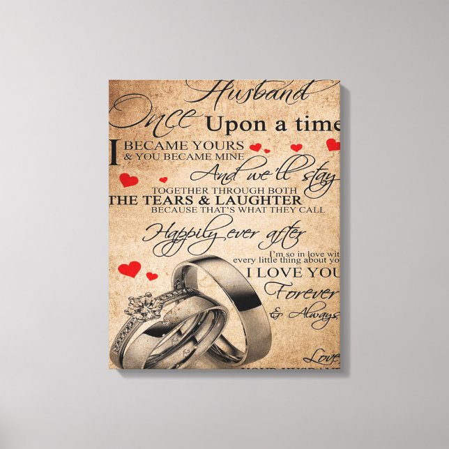 Love Quote For Husband | Funny Quotes Gift Canvas Print (Front)