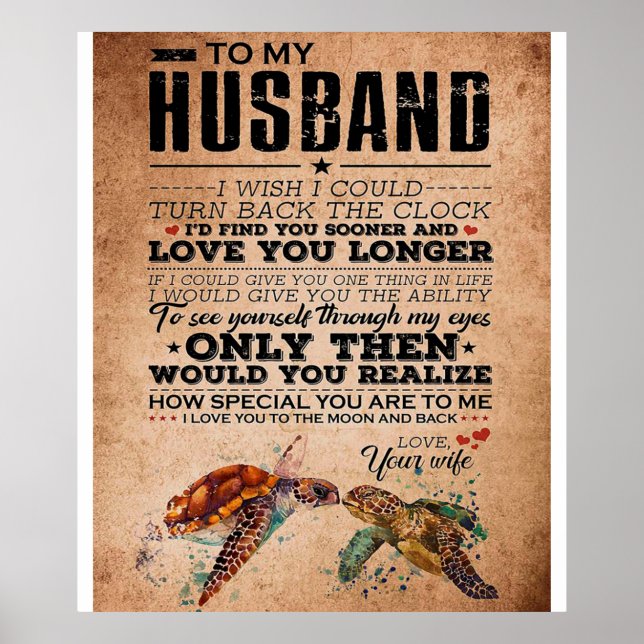 Love Quote For Husband Gift Idea, Husband Birthday Poster (Front)