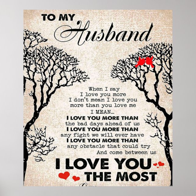 Love Quote For Husband Gift Idea, Husband Birthday Poster (Front)