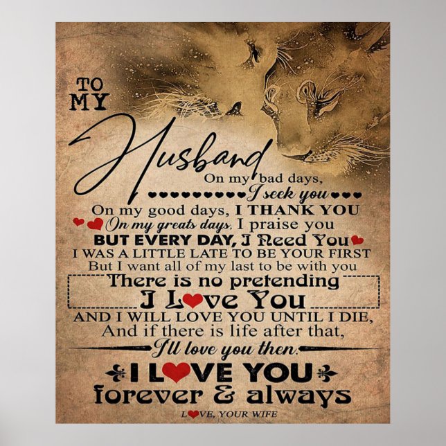 Love Quote For Husband | Lovely Family Decor Gift (Front)