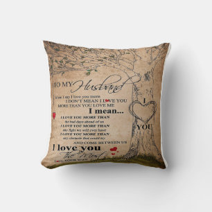 Love Quote For Husband   Lovely Family Decor Gift Throw Pillow