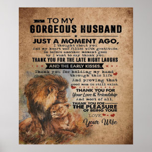 Love Quote For Husband   Lovely Gift Poster
