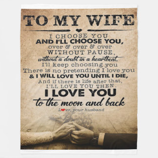 Love Quote For Wife | Best and Perfect Gift Fleece Blanket