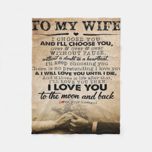 Love Quote For Wife   Best and Perfect Gift Fleece Blanket
