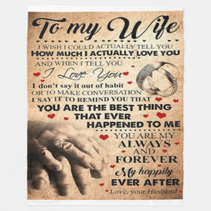 Love Quote For Wife   Best and Perfect Gift Fleece Blanket
