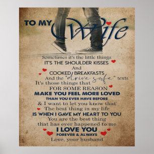 Love Quote For Wife   Best and Perfect Gift Poster