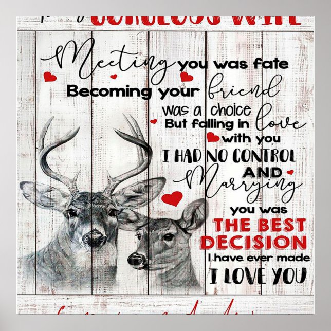 Love Quote For Wife Birthday, Wife Couple Wedding Poster (Front)