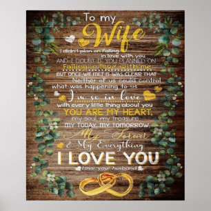 Love Quote For Wife   Cute Family Gift Poster