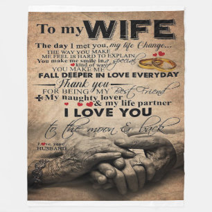 Love Quote For Wife   Lovely Present for wife Fleece Blanket