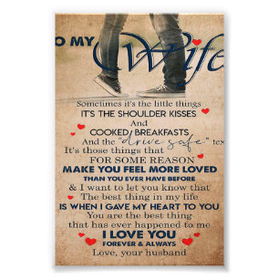Love Quote For Wife, Wife Birthday, Wedding Couple Photo Print