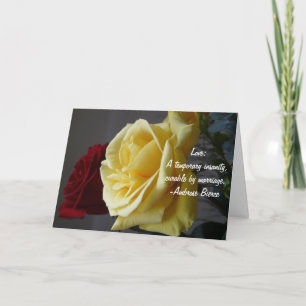 Love Quote: Happy Anniversary+Yellow Rose Card