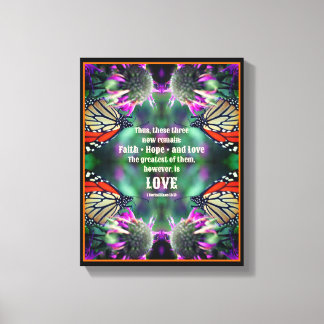 Love Quote Monarch Butterfly Inspirational Canvas Print