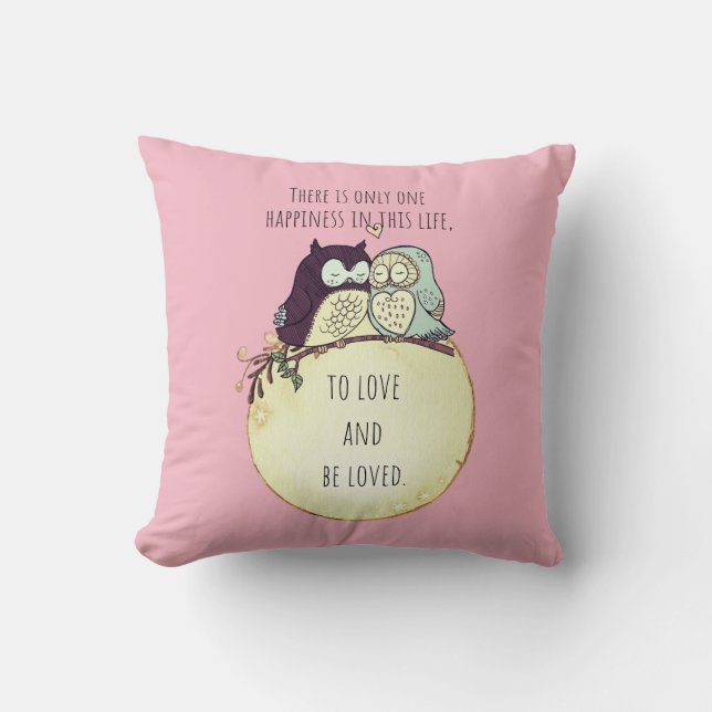Love Quote Pink Throw Pillow (Front)