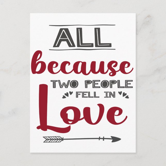 Love quote Valentines day typography Postcard (Front)