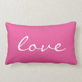 Love Quotes Chic Hot Pink Lumbar Pillow