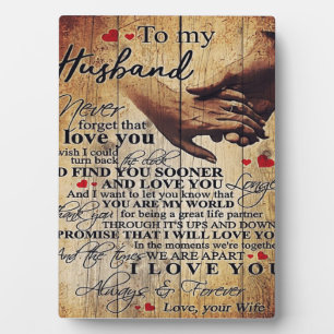 Love Quotes Gift To My Husband Present Plaque