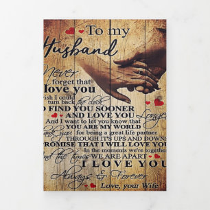 Love Quotes Gift   To My Husband Present   Tri-Fold Announcement
