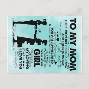 Love Quotes Gift   To My Mom Present   Postcard