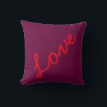 Love Quotes Purple Background Theme Beach Wedding Throw Pillow<br><div class="desc">Printed with text "love" in purple background. Feel free to customize and change the text or choose a different colour for the pillow,  or even add your own images or names!</div>