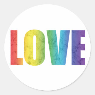 LOVE Rainbow Classic Round Sticker