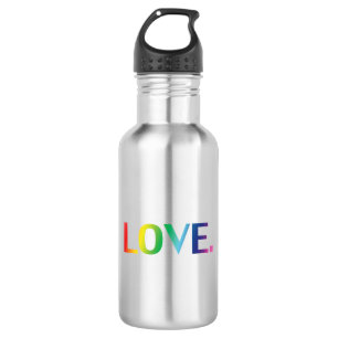 Love rainbow colours pride lgbt lgbtq gay queer 532 ml water bottle