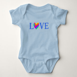 LOVE Rainbow Heart Baby Bodysuit