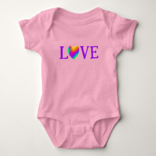 LOVE Rainbow Heart Baby Bodysuit