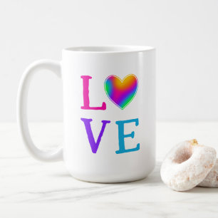 LOVE Rainbow Heart Coffee Mug