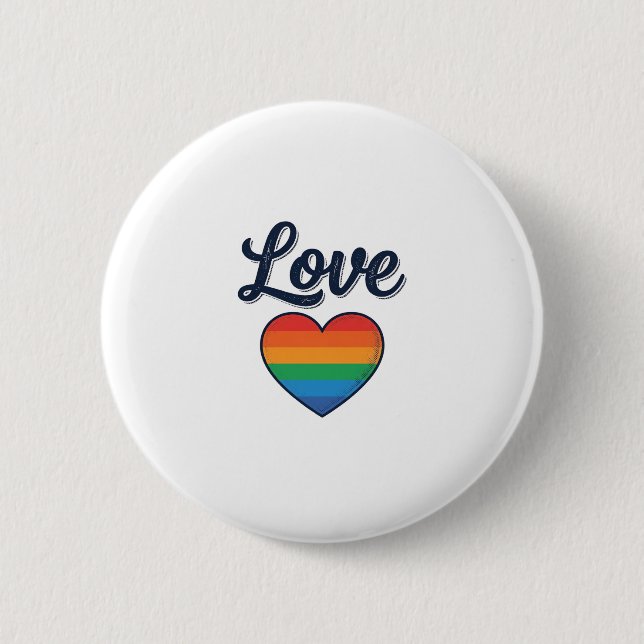 Love Rainbow Heart Pride Vector Shirt Design_1 2 Inch Round Button (Front)