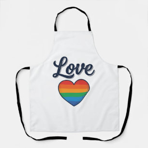 Love Rainbow Heart Pride Vector Shirt Design_1 Apron