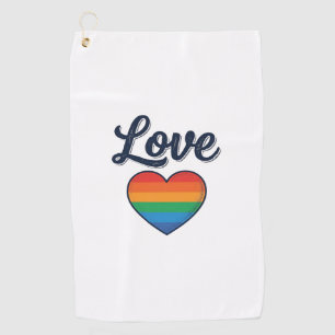Love Rainbow Heart Pride Vector Shirt Design_1 Golf Towel